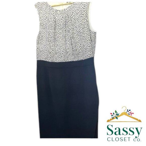 TALBOTS Midi – Career to Cocktail, Black/White, Sz 14, EUC - Picture 1 of 6